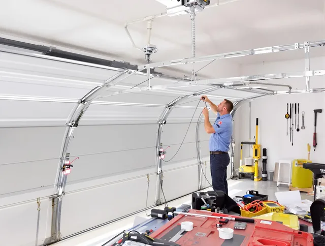 Garage door cable repair service by Newington Garage Door Repair in Newington