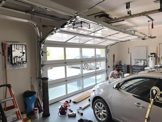 Garage door noise reduction service by Newington Garage Door Repair in Newington