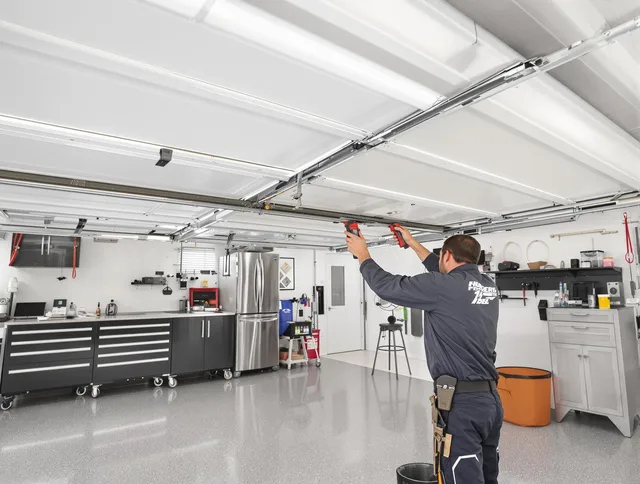Overhead garage door repair service by Newington Garage Door Repair in Newington